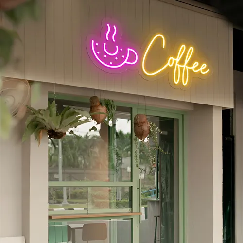 Donut Coffee Neon Sign - Custom Promo Now - UK
