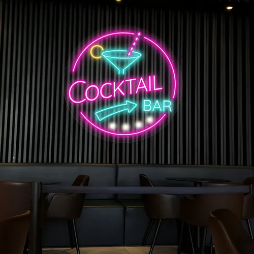 Radiant Cocktail Bar Neon Sign - Custom Promo Now - UK