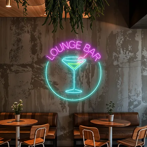 Martini Lounge Bar Neon Sign - Custom Promo Now - UK