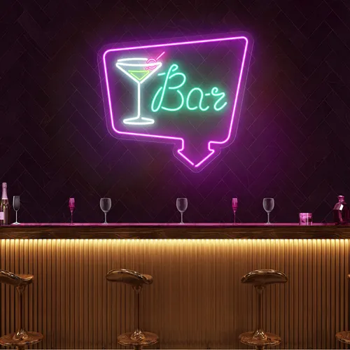 Chic Martini Bar Neon Sign - Custom Promo Now - UK