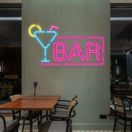 Vibrant Martini Neon Bar Sign - Custom Promo Now - UK
