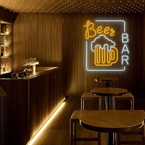 Amber Beer Mug Bar Sign - Custom Promo Now - UK