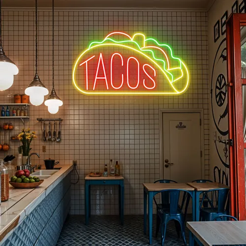 Neon Taco Sign - Custom Promo Now - UK