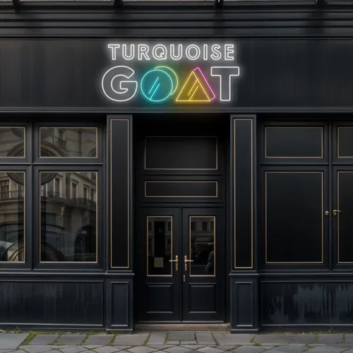 Turquoise Goat Neon Sign - Custom Promo Now - UK