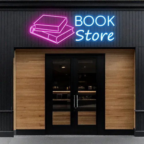 Glowing Book Store Neon Sign - Custom Promo Now - UK
