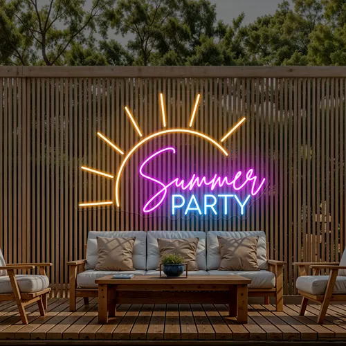 Cool Summer Party Neon Sign - Custom Promo Now - UK