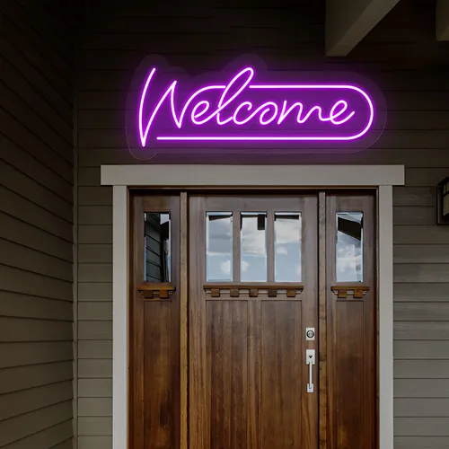 Stylish Welcome Neon Sign - Custom Promo Now - UK