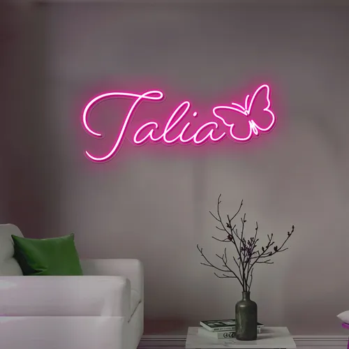 Talia Butterfly Neon Sign - Custom Promo Now - UK