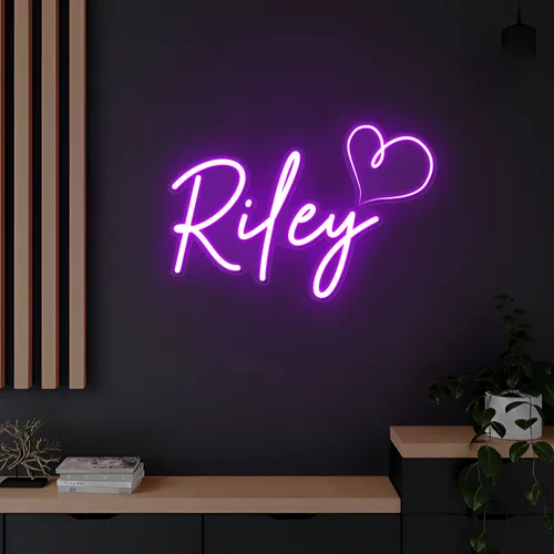 Riley Heart Neon Sign - Custom Promo Now - UK