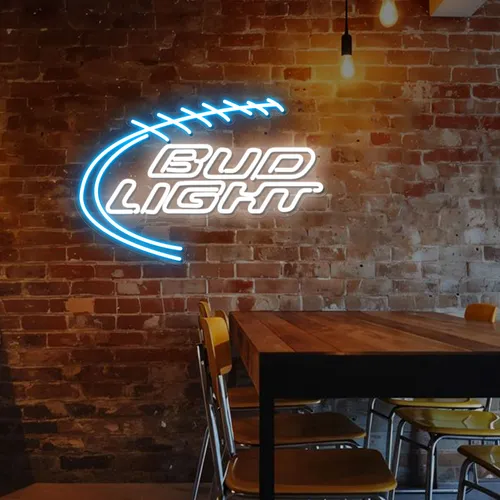 Football Bud Light Neon Sign - Custom Promo Now - UK