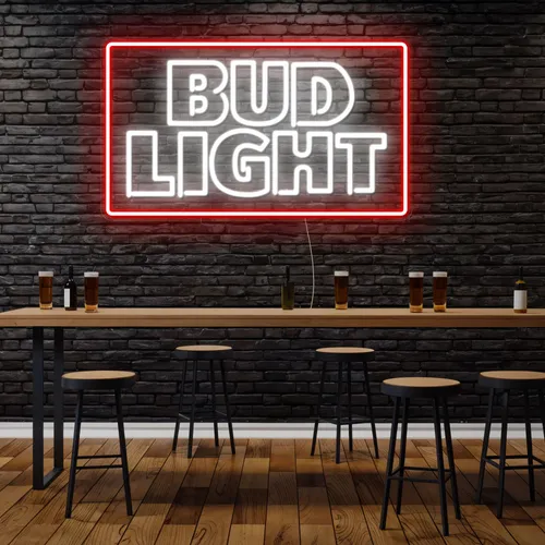 Simple Bud Light Neon Sign - Custom Promo Now - UK