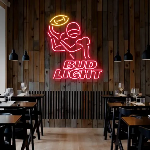Team Football Bud Light Neon Sign - Custom Promo Now - UK