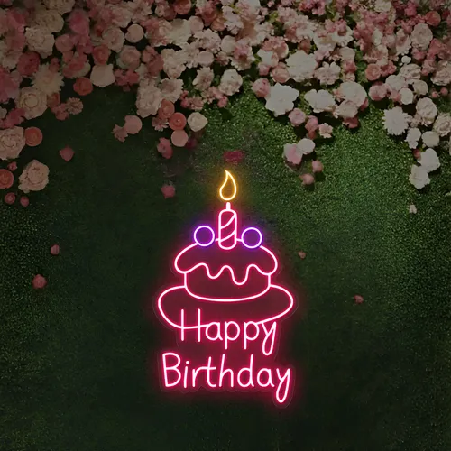 Happy Birthday Wishes Neon Sign - Custom Promo Now - UK