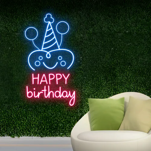 Celebrate Happy Birthday Neon Sign - Custom Promo Now - UK