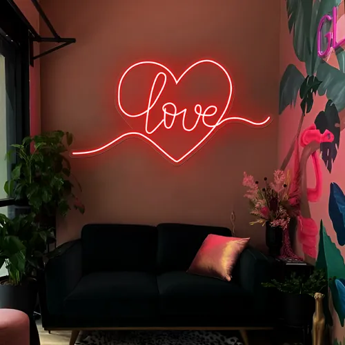 Heart of Love Neon Sign - Custom Promo Now - UK