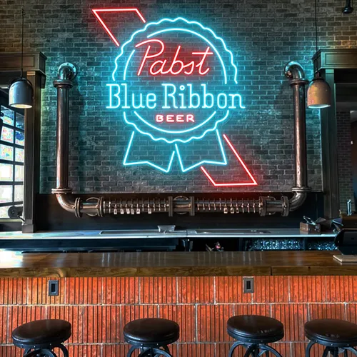 Pabst Blue Ribbon Neon Sign - Custom Promo Now - UK