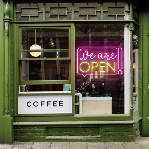 Striking Open Neon Sign - Custom Promo Now - UK
