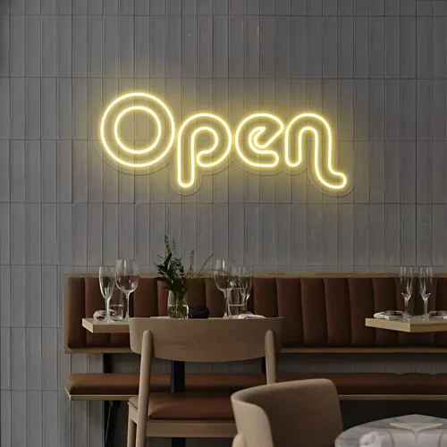 Bright Open Neon Sign - Custom Promo Now - UK