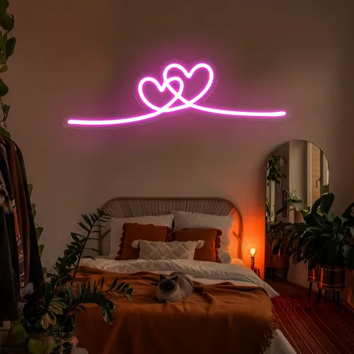 Infinity Heart Pink Neon Sign - Custom Promo Now - UK