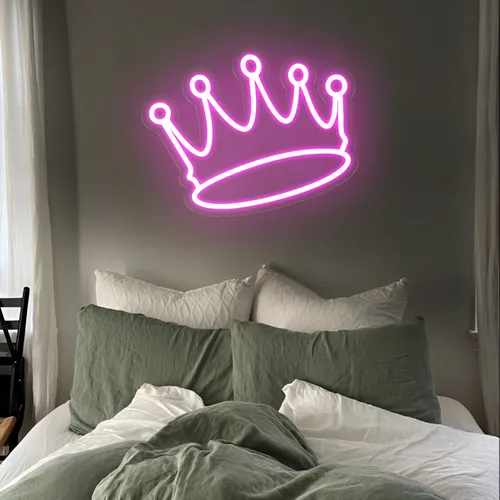 Majestic Pink Crown Neon Sign - Custom Promo Now - UK