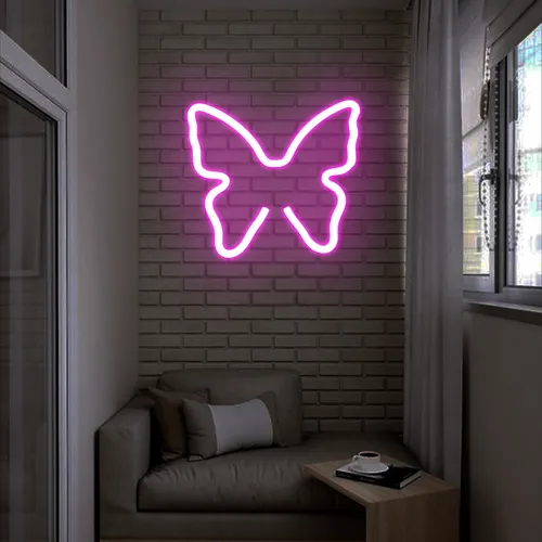 Flutter Pink Neon Sign - Custom Promo Now - UK