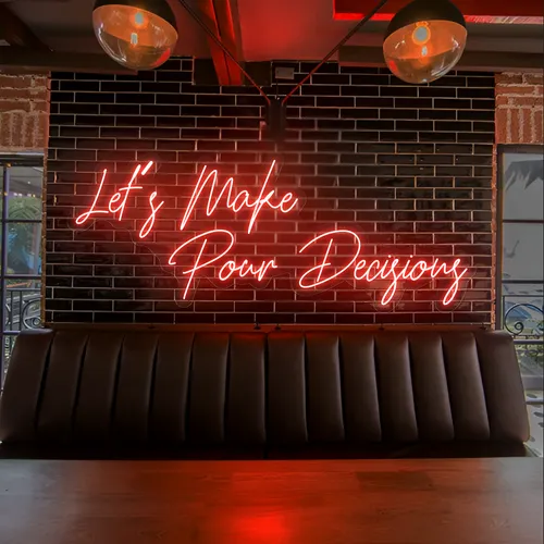 Eye-Catching "Let's Make Pour Decisions" Neon Sign - Custom Promo Now - UK
