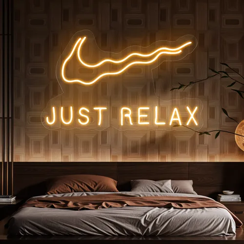 Nike Just Relax Neon Sign - Custom Promo Now - UK