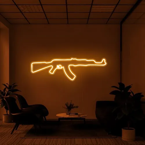 Cool Rifle Neon Sign - Custom Promo Now - UK