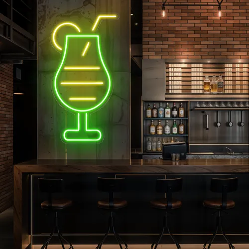 Sparkling Toast Glass Neon Sign - Custom Promo Now - UK