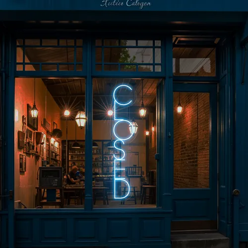 Closed Vertical Neon Sign - Custom Promo Now - UK