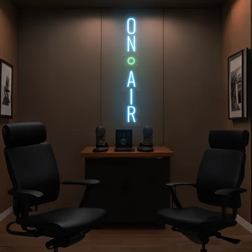 On Air Vertical Neon Sign - Custom Promo Now - UK