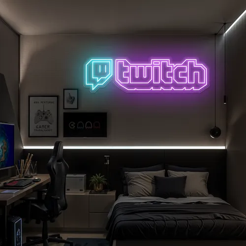 Twitch Streaming Setup Neon Sign - Custom Promo Now - UK