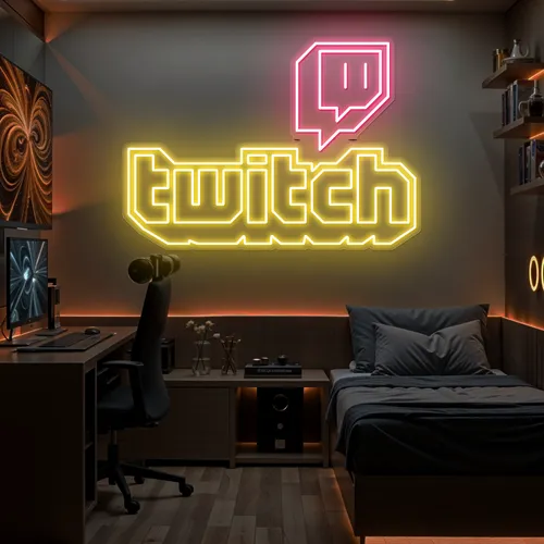 Twitch Bold Glow Neon Sign - Custom Promo Now - UK
