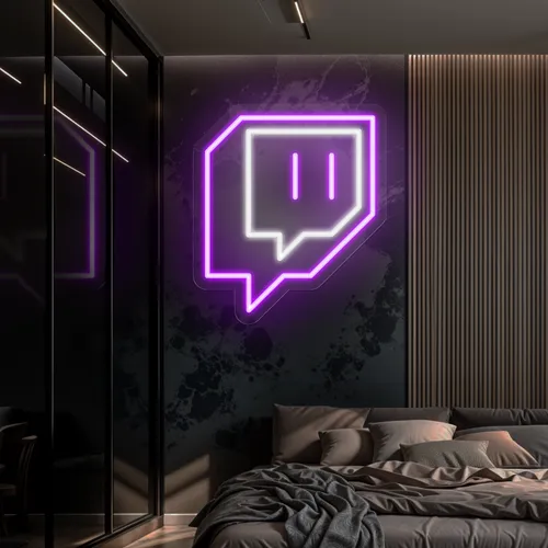Twitch Logo Wall Neon Sign - Custom Promo Now - UK
