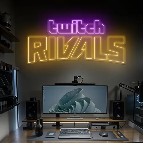 Twitch Rivals Gaming Setup Neon Sign - Custom Promo Now - UK