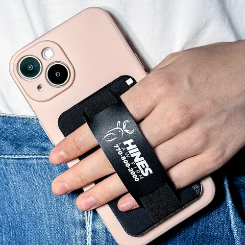 Leather Phone Wallet with Hand Grip - Custom Promo Now - UK