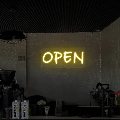 Open Neon Sign (small handwritten style) - Custom Promo Now - UK