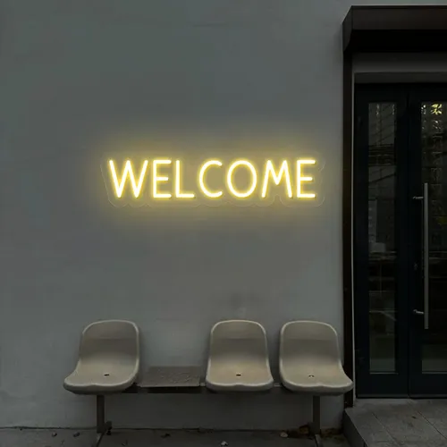 Welcome Block Neon Sign - Custom Promo Now - UK