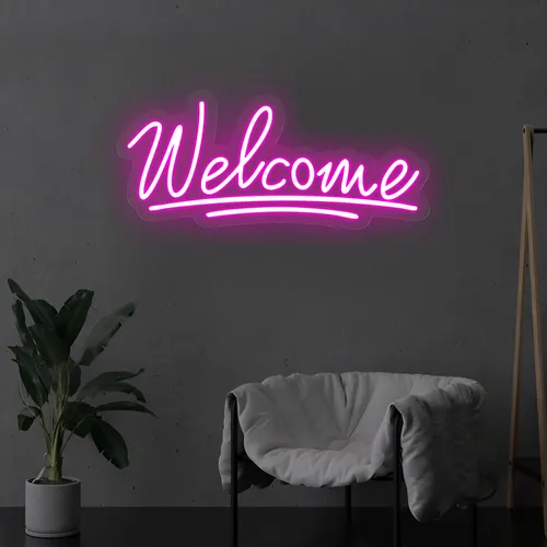 Welcome Underline Neon Sign - Custom Promo Now - UK