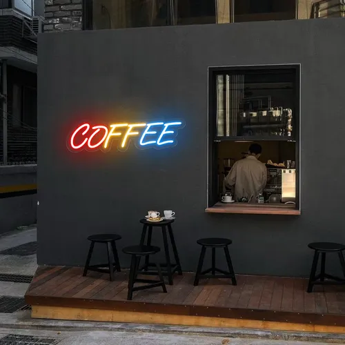 Multicolor COFFEE Neon Sign - Custom Promo Now - UK