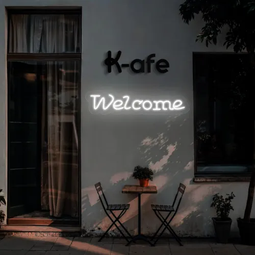Welcome Script Neon Sign - Custom Promo Now - UK