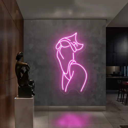 Body Outline Side Pose Neon Sign - Custom Promo Now - UK