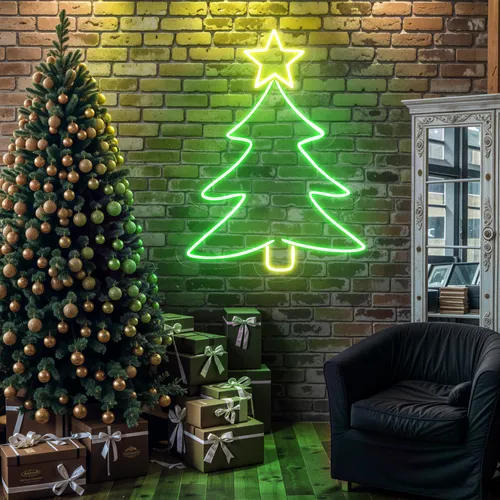 Mini Christmas Tree Neon Sign - Custom Promo Now - UK