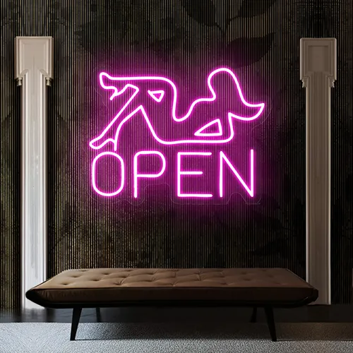 Open With Pin-Up Neon Sign - Custom Promo Now - UK