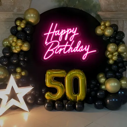 Happy Birthday Neon Sign - Custom Promo Now - UK