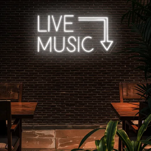 Live Music Neon Sign - Custom Promo Now - UK