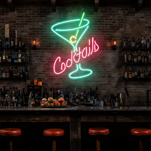 Cocktails Neon Sign - Custom Promo Now - UK
