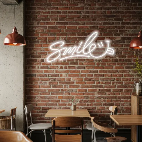 Custom Smile Neon Signs - Custom Promo Now - UK