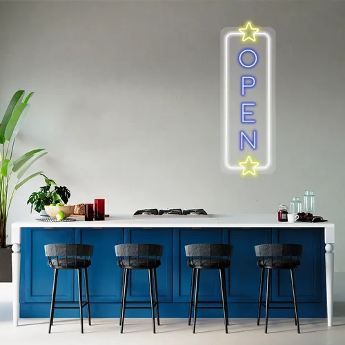 Custom Vertical Neon Open Signs - Custom Promo Now - UK