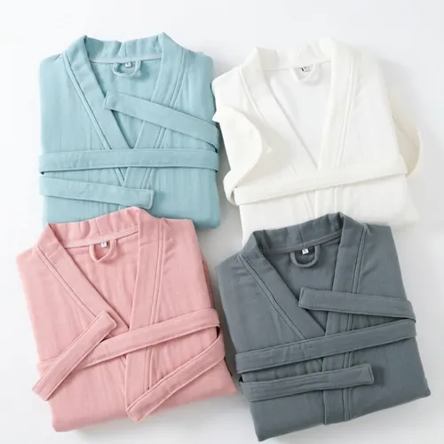 4 Layer Gauze Cotton Bathrobes - Custom Promo Now - UK